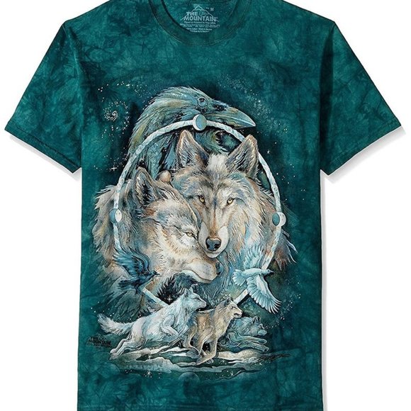 The Mountain Native American Wolves Wolf Bird In Spirit I Am Free Shirt S-3X - Picture 2 of 5